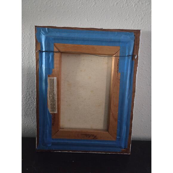 Vintage 1970s-90s Oil Painting Heron at Sunset 14x11" Framed Lake Scene Bird - Picture 8 of 9